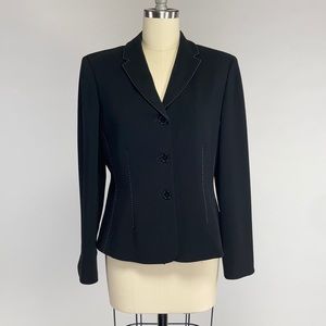 Ann Taylor Black Suit with Stitching Detail